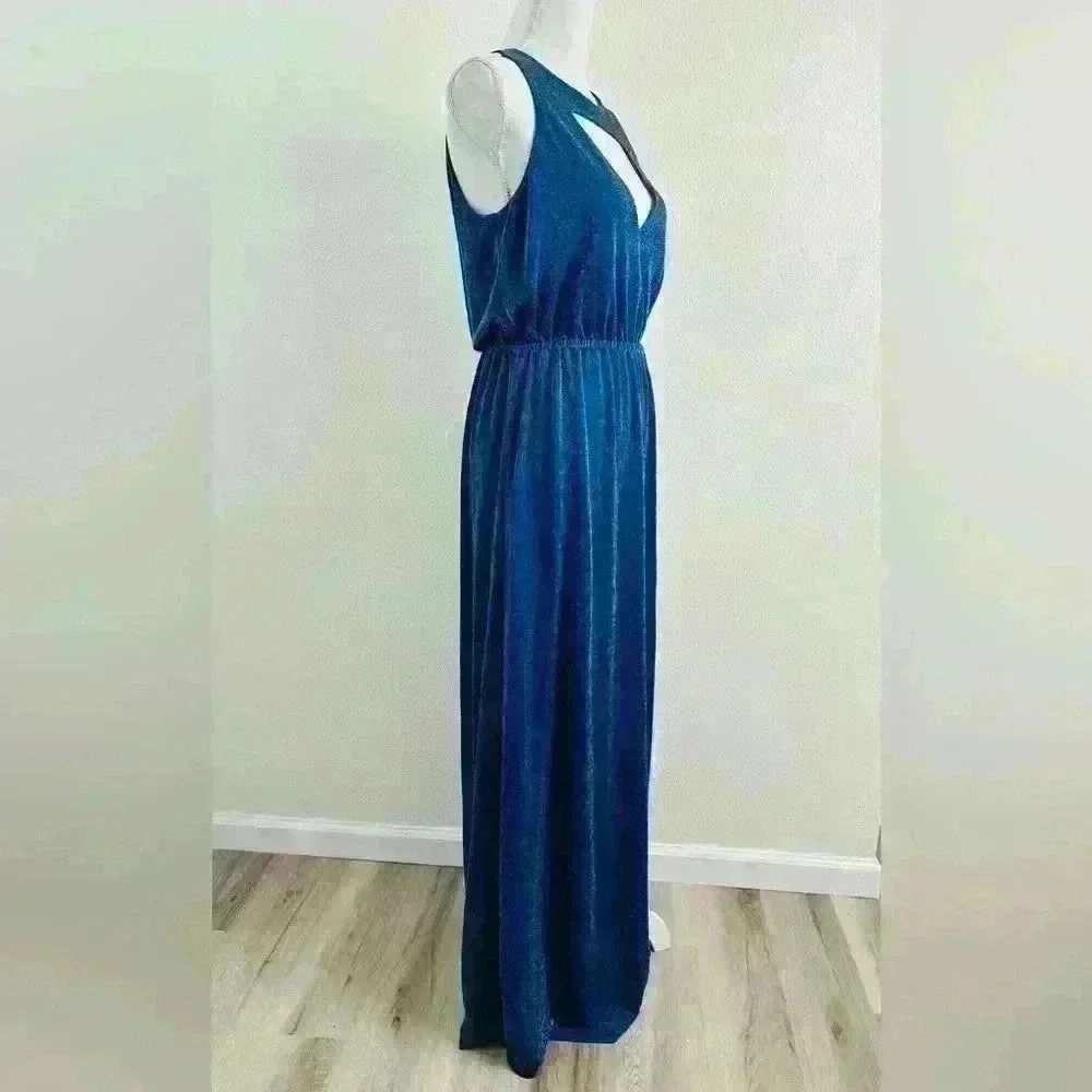 CRISTINAEFFE Sleeveless Sparkly Blue Formal Maxi Dress Size 42 or US size 8 - Picture 5 of 14
